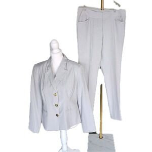 Zac &‎ Rachel 2pc Pant Suit Womens 10 Gray Jacket + Pant Career Office NWOT Fall